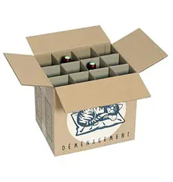 Carton déménagement bouteilles
