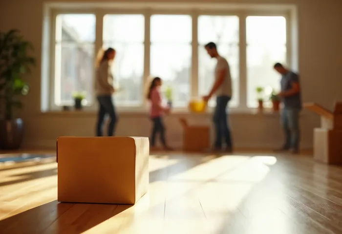 Famille préparant ses cartons avant un déménagement de particulier